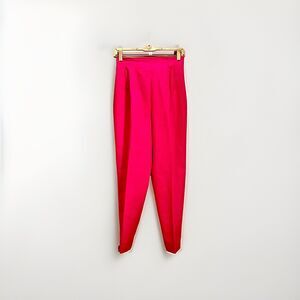 Harvé Benard Dress Pants Vintage 80's Raspberry Wool Structured Classic Bottoms